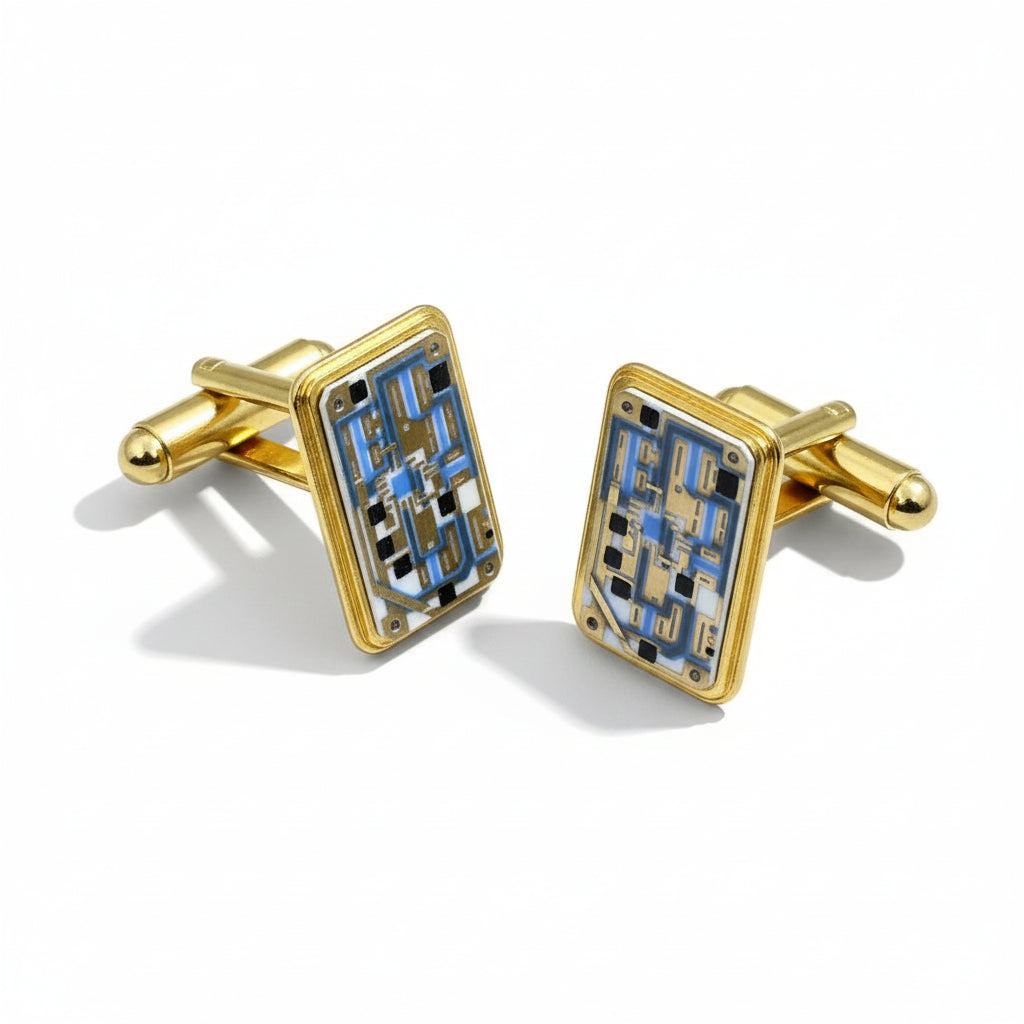 Oscillator Cuff Links Gold