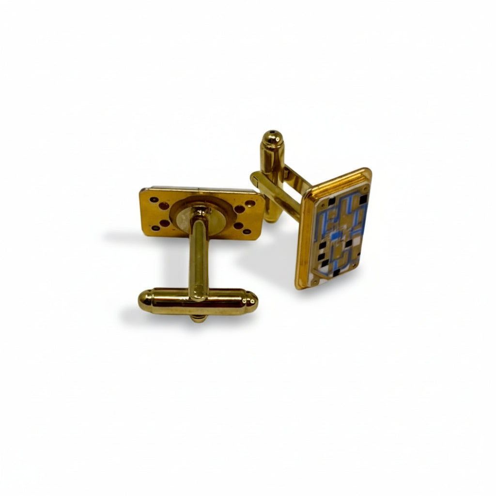 Oscillator Cuff Links Gold