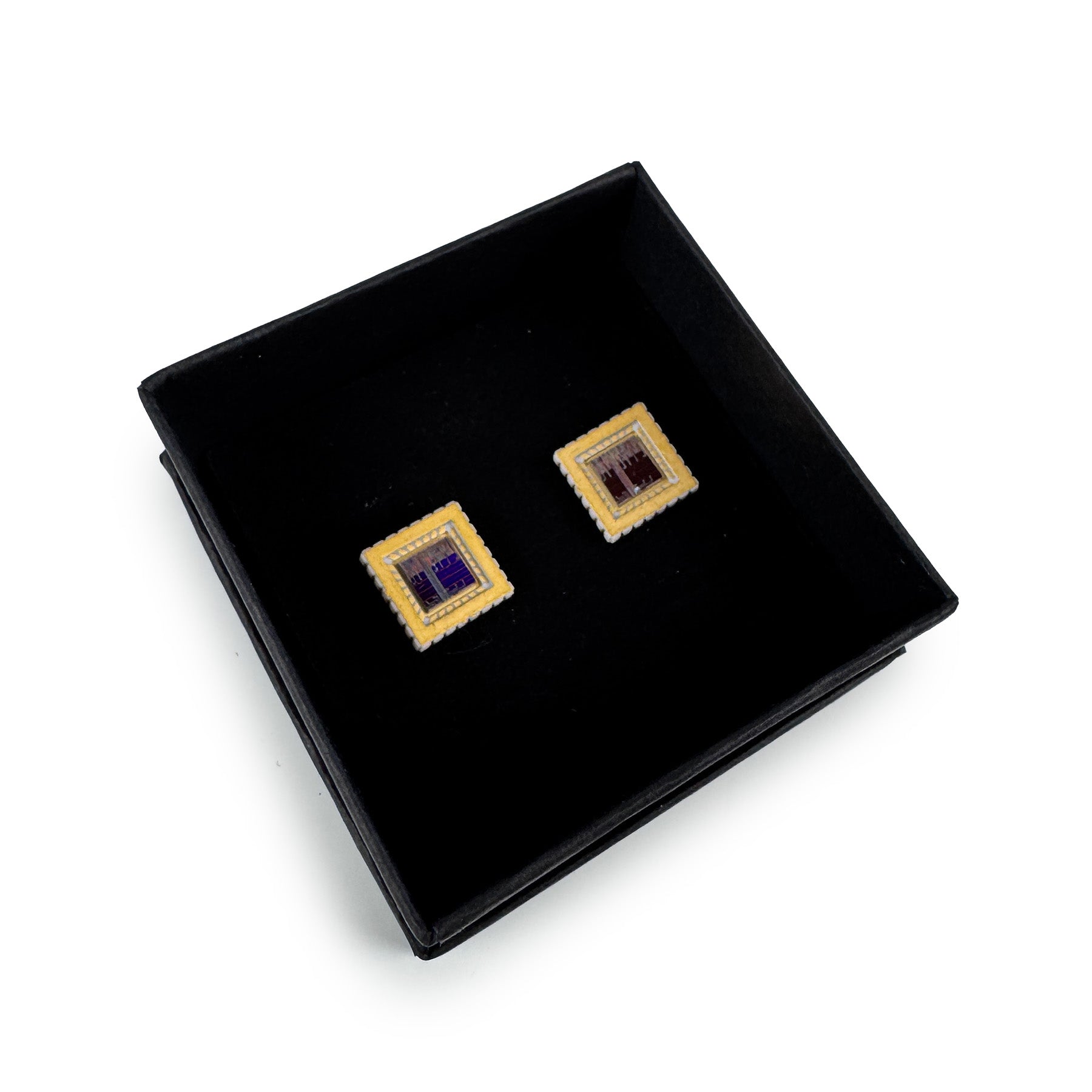 Square Post Earrings with IC Chip