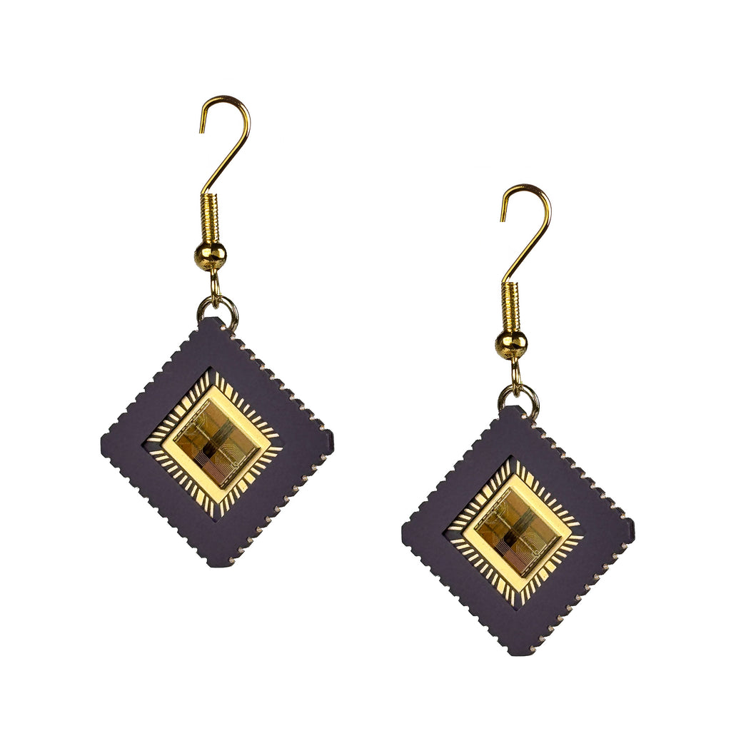 Space Tech Earrings with IC Chip